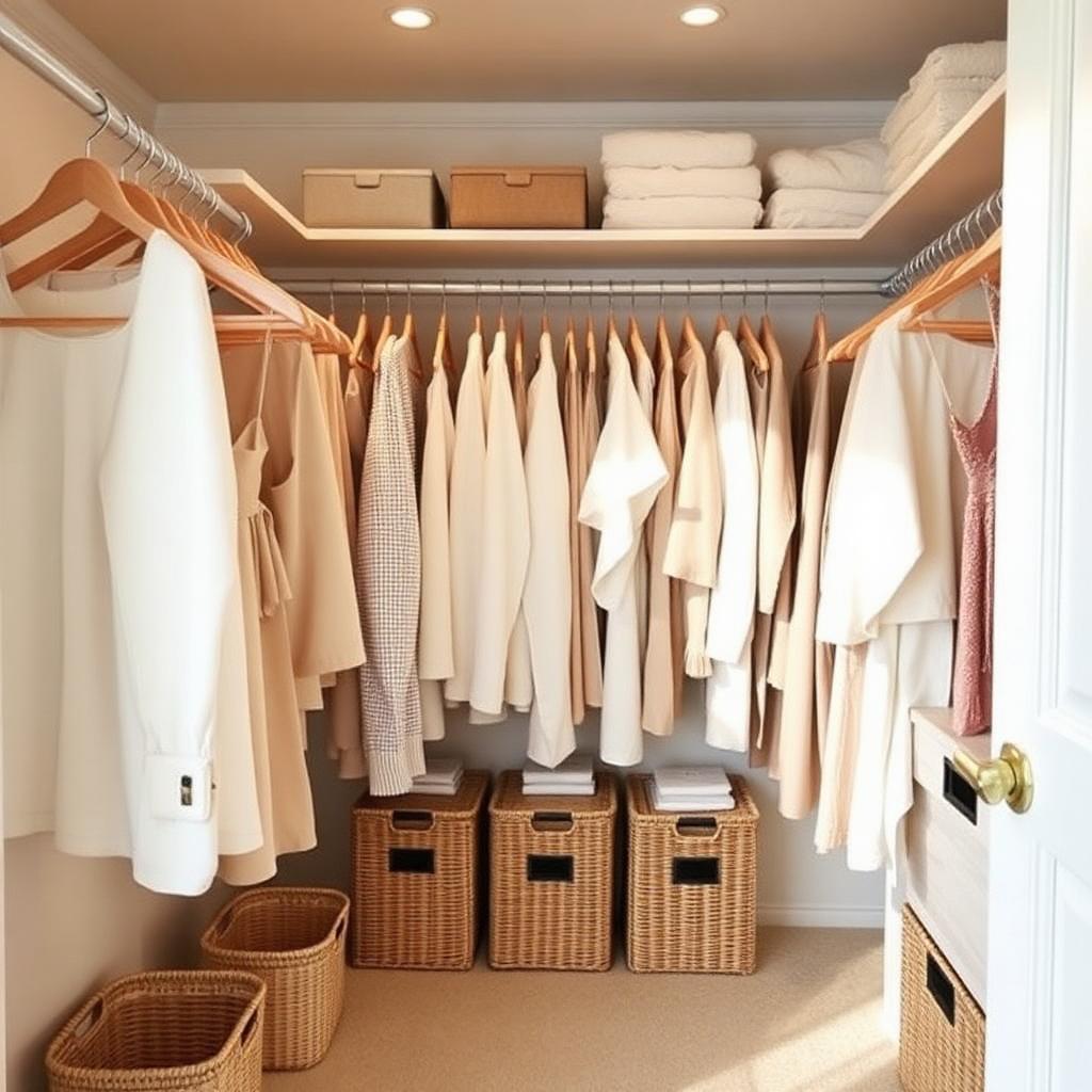 Organized walk-in closet