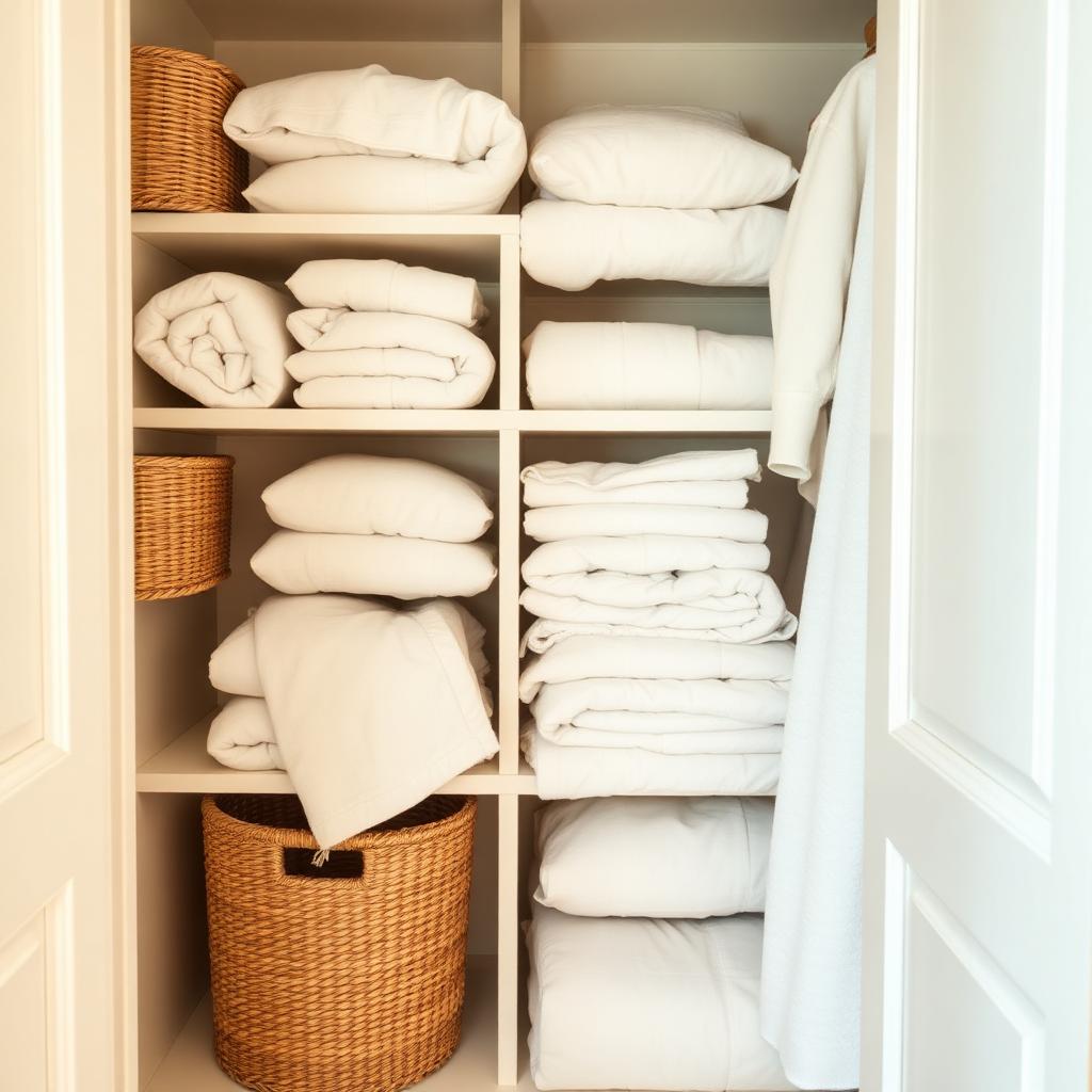 Tidy linen closet