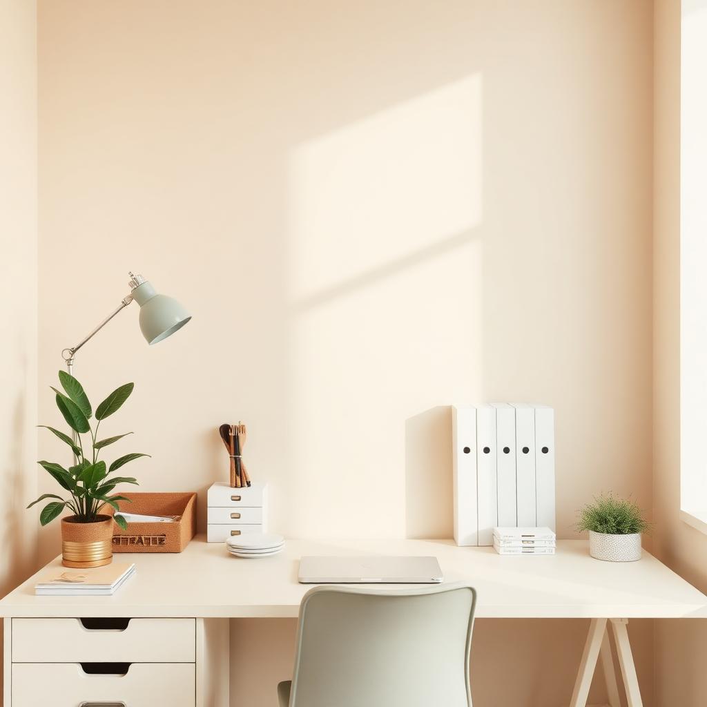 Calm minimalist home office